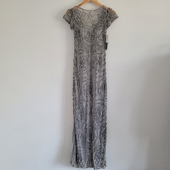 Aidan Mattox silver sequin formal ball gown dress - Picture 7 of 13
